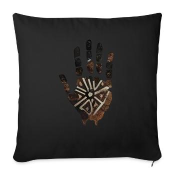 Hand Ritual Illustration - Sofa pillowcase 17,3'' x 17,3'' (45 x 45 cm) - black - Front