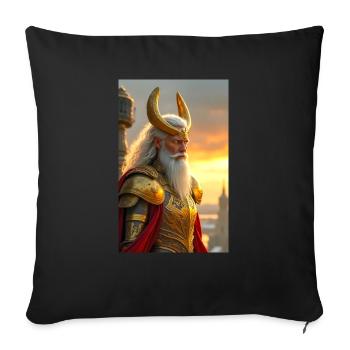 Heimdall is the vigilant guardian of the Bifröst - Sofa pillowcase 17,3'' x 17,3'' (45 x 45 cm) - black - Front
