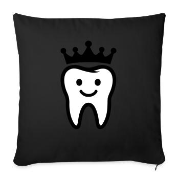 Couronne dentaire - Housse de coussin décorative 45 x 45 cm - noir - Devant