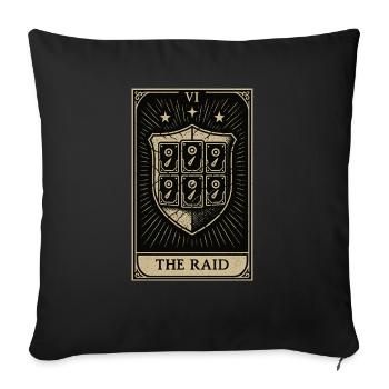 Tarot Datahoarding : Le bouclier RAID - Housse de coussin décorative 45 x 45 cm - noir - Devant