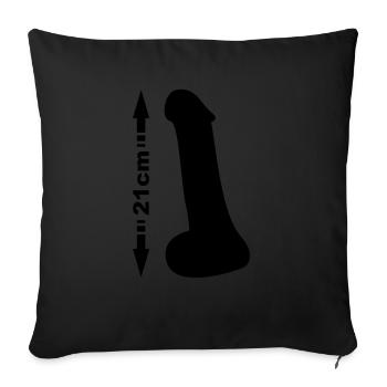 Penis 21cm - Sofakissenbezug 45 x 45 cm - Schwarz - Vorne