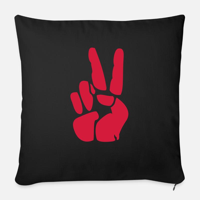 Victory / Peace - Sofakissenbezug 45 x 45 cm - Schwarz