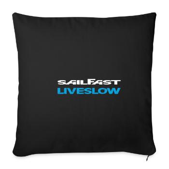 Sail Fast Liveslow blanc - Housse de coussin décorative 45 x 45 cm - noir - Devant