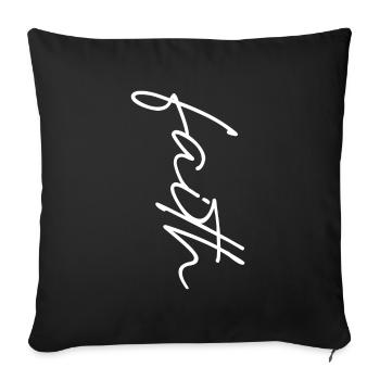 Foi | Foi, Dieu, Prier, Église - Housse de coussin décorative 45 x 45 cm - noir - Devant