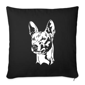 BASENJI Dog Portrait Dog Portrait Wilsigns - Sofa pillowcase 17,3'' x 17,3'' (45 x 45 cm) - black - Front