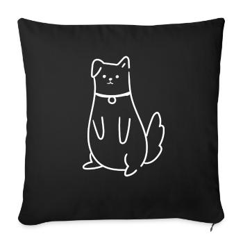 Cute Puppy Drawing Dog Animal Pet - Sofa pillowcase 17,3'' x 17,3'' (45 x 45 cm) - black - Front