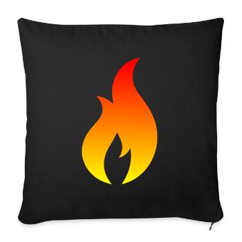 Flame icon | Fire symbol for your own designs - Sofa pillowcase 17,3'' x 17,3'' (45 x 45 cm) - black - Front