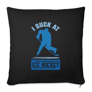 Sports de hockey sur glace - Housse de coussin décorative 45 x 45 cm - noir - Devant