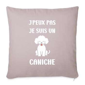 Humour chien petit caniche - Housse de coussin décorative 45 x 45 cm - taupe clair - Devant