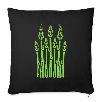 asparagus - Sofa pillowcase 17,3'' x 17,3'' (45 x 45 cm) - black - Front