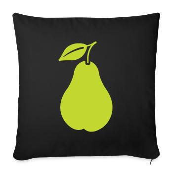 Poire - Housse de coussin décorative 45 x 45 cm - noir - Devant