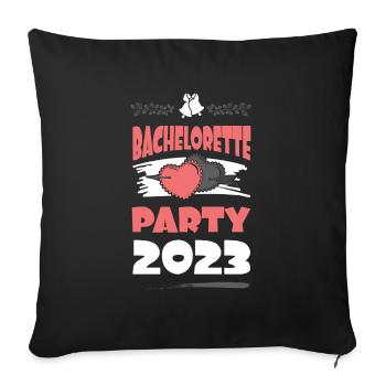 Enterrement de vie de jeune fille 2023 Enterrement de vie de garçon - Housse de coussin décorative 45 x 45 cm - noir - Devant