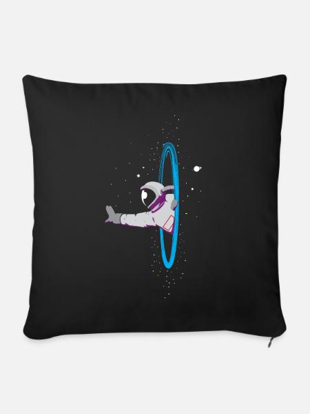 Wurmloch Astronaut - Sofakissenbezug 45 x 45 cm - Schwarz