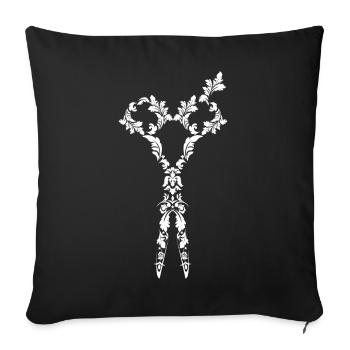 Friseur Friseurin Schere Salon - Sofakissenbezug 45 x 45 cm - Schwarz - Vorne