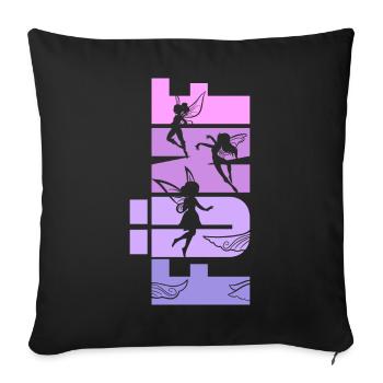 Feen 5. Geburtstag 5 Jahre alt Mädchen Fee - Sofakissenbezug 45 x 45 cm - Schwarz - Vorne