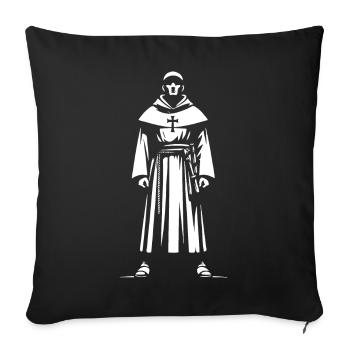 Design de moine cool – Moines chrétiens dans le monastère - Housse de coussin décorative 45 x 45 cm - noir - Devant