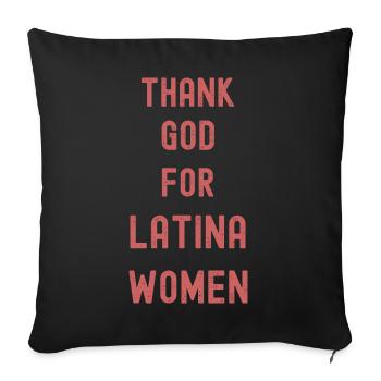 Thank God for Latina Women Hispanic Heritage - Sofa pillowcase 17,3'' x 17,3'' (45 x 45 cm) - black - Front