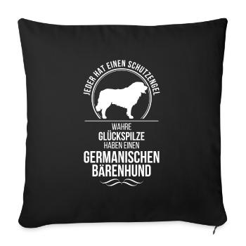 GERMANISCHER BÄRENHUND Schutzengel Hunde Wilsigns - Sofakissenbezug 45 x 45 cm - Schwarz - Vorne