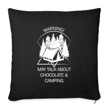 Tente Camping Camper Scout Bivouac - Housse de coussin décorative 45 x 45 cm - noir - Devant
