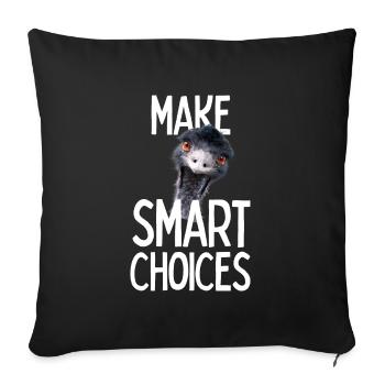 Emmanuel don't do it! Emu Funny Viral Hit - Sofa pillowcase 17,3'' x 17,3'' (45 x 45 cm) - black - Front
