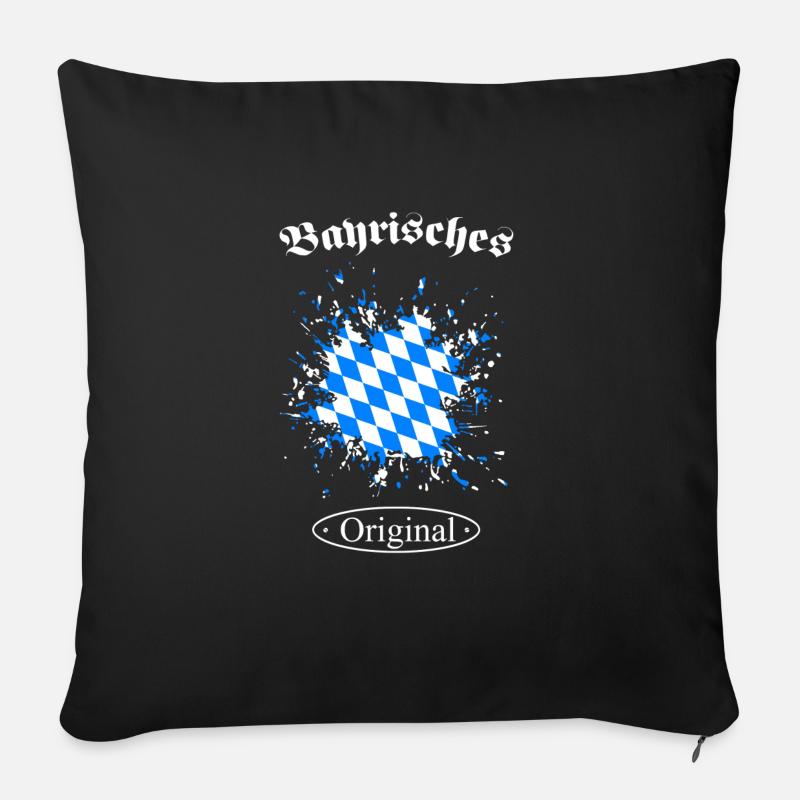 Bayrisches Original Bayern Bavaria - Sofakissenbezug 45 x 45 cm - Schwarz
