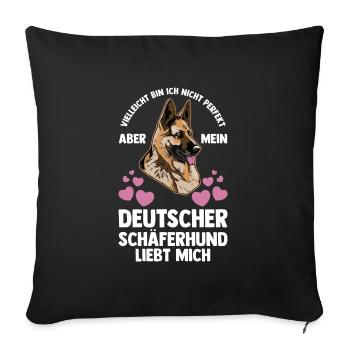 Hund Hundebesitzer Hund Schäferhund Geschenk - Sofakissenbezug 45 x 45 cm - Schwarz - Vorne