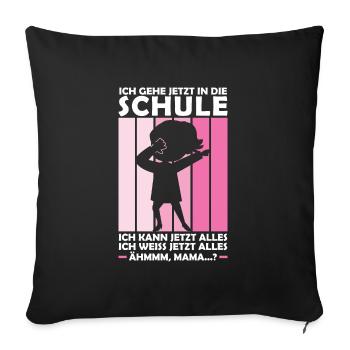Schulkind Dabbing Schulstart Geschenk - Sofakissenbezug 45 x 45 cm - Schwarz - Vorne