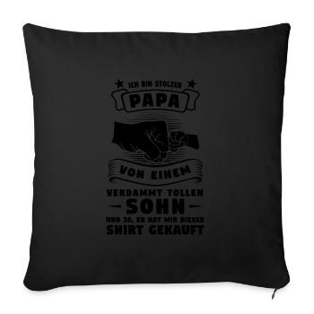 Papa & Sohn Familie Sohn Geschenk - Sofakissenbezug 45 x 45 cm - Schwarz - Vorne