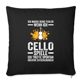 Cello Musik Musiker Geschenk - Sofakissenbezug 45 x 45 cm - Schwarz - Vorne