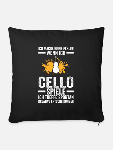 Cello Musik Musiker Geschenk - Sofakissenbezug 45 x 45 cm - Schwarz