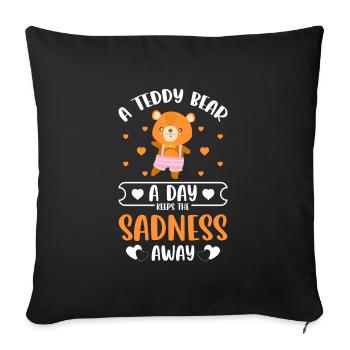 Ours Enfance Enfants Mignon - Housse de coussin décorative 45 x 45 cm - noir - Devant
