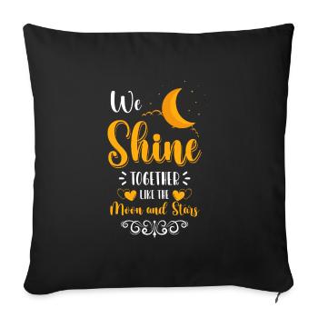 Star Wish Moon Astronaut - Sofa pillowcase 17,3'' x 17,3'' (45 x 45 cm) - black - Front