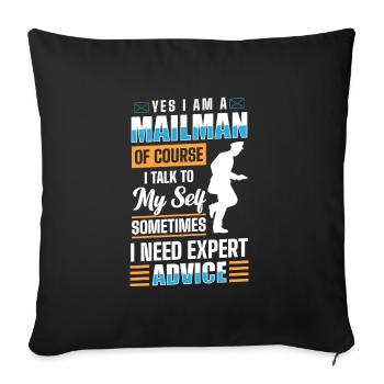 Postal profession Work parcel carrier - Sofa pillowcase 17,3'' x 17,3'' (45 x 45 cm) - black - Front