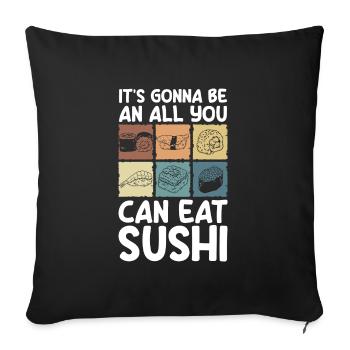 Buffet counter self-service gourmet - Sofa pillowcase 17,3'' x 17,3'' (45 x 45 cm) - black - Front