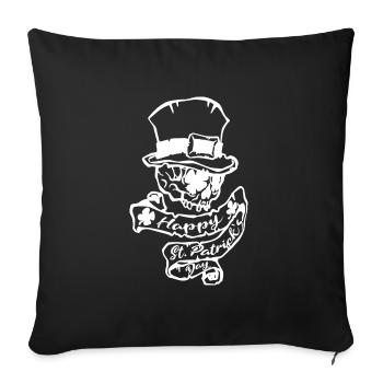 St Patrick skull - Sofa pillowcase 17,3'' x 17,3'' (45 x 45 cm) - black - Front
