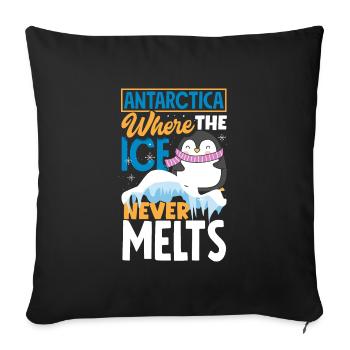 Antarctica where the ice never melts Expedition - Sofa pillowcase 17,3'' x 17,3'' (45 x 45 cm) - black - Front