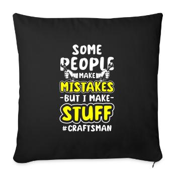 Tool Work Carpenter Humor - Sofa pillowcase 17,3'' x 17,3'' (45 x 45 cm) - black - Front