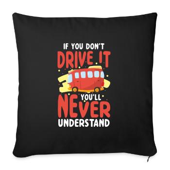 Driver Profession Work - Sofa pillowcase 17,3'' x 17,3'' (45 x 45 cm) - black - Front