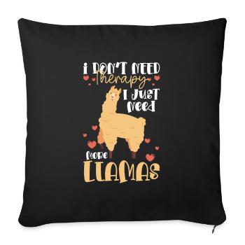 Lama Ferme Animal Doux - Housse de coussin décorative 45 x 45 cm - noir - Devant