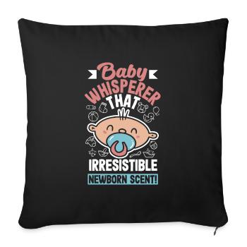 Baby Whisperer That Irresistible Newborn Scent - Sofa pillowcase 17,3'' x 17,3'' (45 x 45 cm) - black - Front