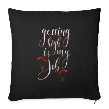 Skydiving Jumping Sports - Sofa pillowcase 17,3'' x 17,3'' (45 x 45 cm) - black - Front