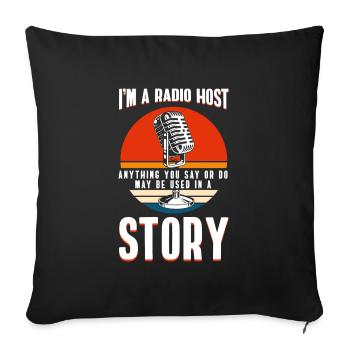 Rétro de l’emploi de la profession de radio - Housse de coussin décorative 45 x 45 cm - noir - Devant