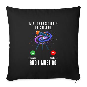 Universe Rocket Astronomer Astronaut - Sofa pillowcase 17,3'' x 17,3'' (45 x 45 cm) - black - Front