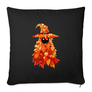 Spooky witch in autumn Halloween - Sofa pillowcase 17,3'' x 17,3'' (45 x 45 cm) - black - Front
