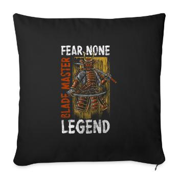 Swordsman Fighter Japan Victory - Sofa pillowcase 17,3'' x 17,3'' (45 x 45 cm) - black - Front