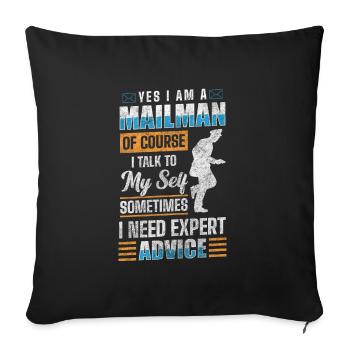 Facteur Lettres Profession Facteur - Housse de coussin décorative 45 x 45 cm - noir - Devant