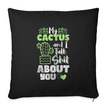Cactus Eau Câlin - Housse de coussin décorative 45 x 45 cm - noir - Devant