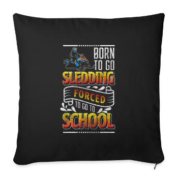 Tobogganing Snow Luge Holiday - Sofa pillowcase 17,3'' x 17,3'' (45 x 45 cm) - black - Front