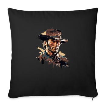 cowboy - Sofa pillowcase 17,3'' x 17,3'' (45 x 45 cm) - black - Front