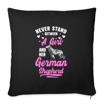 Chien de garde Chien policier Animaux de compagnie Allemand - Housse de coussin décorative 45 x 45 cm - noir - Devant